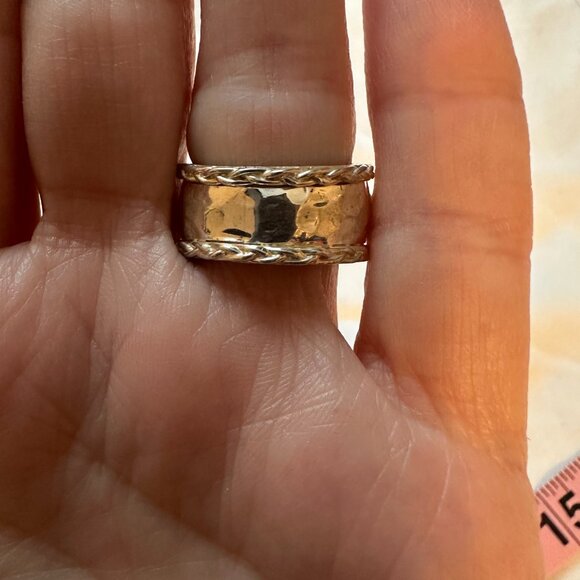 Vintage Art Deco Ornate Solid Stunning Statement Ring 925 Amethyst Citrine - Picture 10 of 16